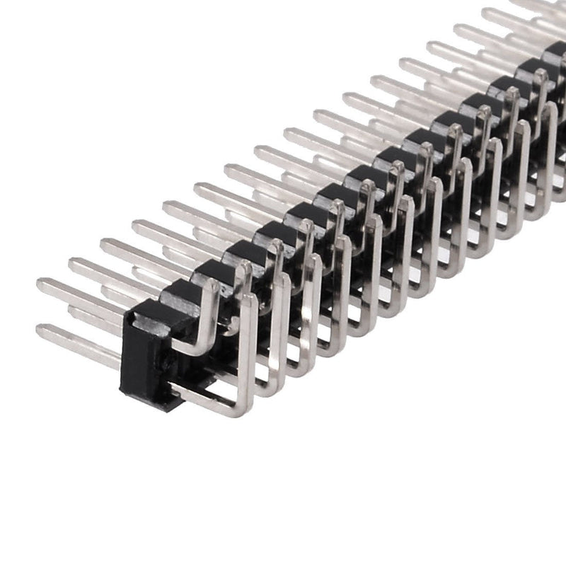 [Australia - AusPower] - uxcell 5Pcs 2.54mm Pitch 2x40-Pins Double Row Right Angle Connector Pin Header Strip for Prototype Shield 