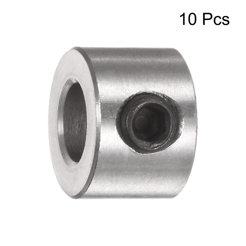 [Australia - AusPower] - uxcell 10pcs Set Screw Collars 5mm Bore Stainless Steel Shaft Collars, 10mm OD, 7mm Width, Landing Gear Stopper Wheel Collar 
