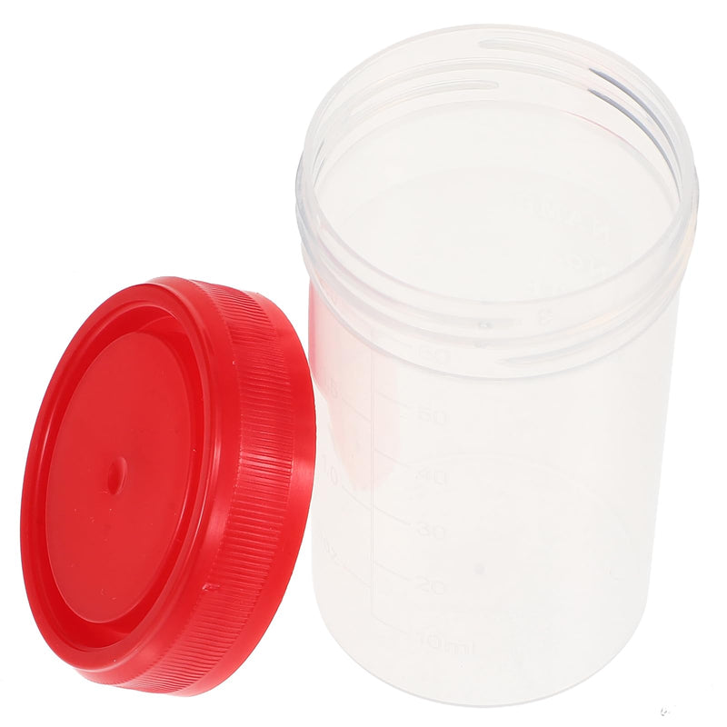 [Australia - AusPower] - Healvian Sample Cups with Lids, 15 Pieces Transparent Urine Collection Cups 60ml Disposable Urine Sample Container for Pee Seed Samples (Random Color) 
