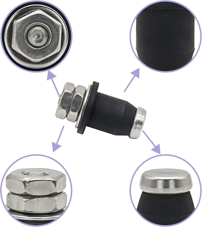 [Australia - AusPower] - 8Pcs RV Water Tank Probe Sensors, Water Level Screw-in Sensors Tank Sensors Black 