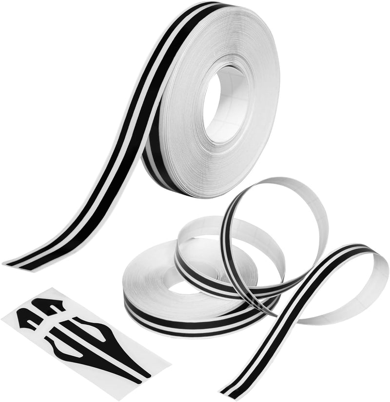 Spurtar 2 Rolls x 33Ft Car Pinstriping Tape Black & 16.4ft/5M Car Interior Trim Strips Red