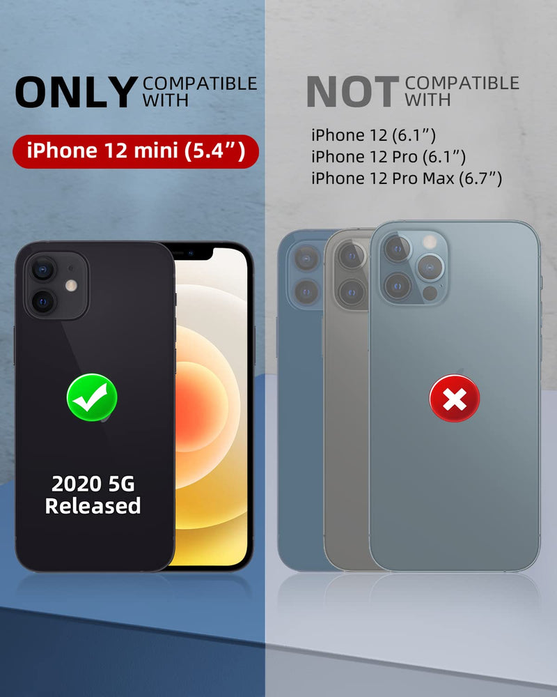 [Australia - AusPower] - WIFORT for iPhone 12 Mini Waterproof Case Built-in Screen Protector Water Resistant Cover Protective Drop Protection Hard, Shockproof Full Body Defender Tough Military Grade - 5.4" Black 