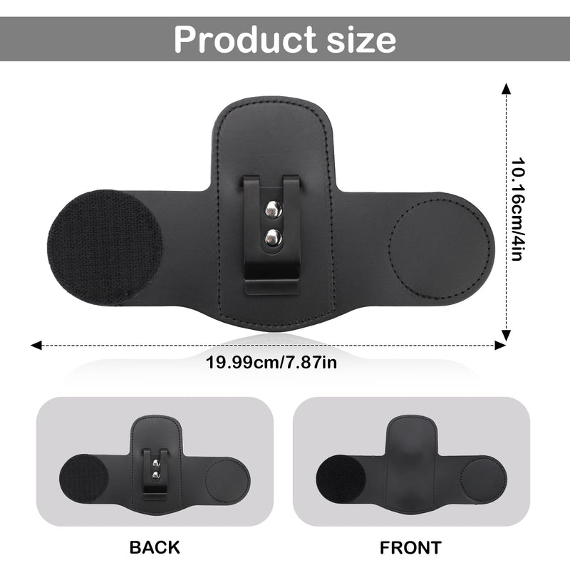[Australia - AusPower] - Stethoscope Holder, Soft Leather Stethoscope Holster with Clip Easy to Pick & Carry Stethoscope Accessories for Physicians, Nurses, EMT Stethoscope Holder Hip Clip for Belt Pants Waist Pocket (Black) 