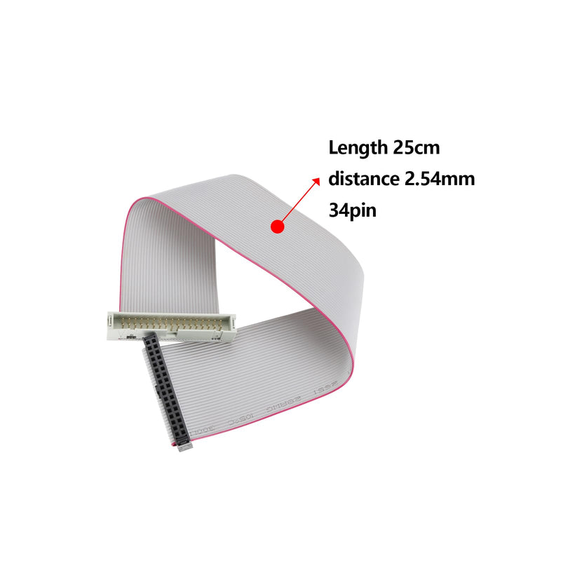 [Australia - AusPower] - 2Pcs 34 Pins IDC Extension Cable IDC Extension Jumper Connector Male to Female IDC Extension Cable 2.54mm Pitch Double Row Flat Ribbon Cable 
