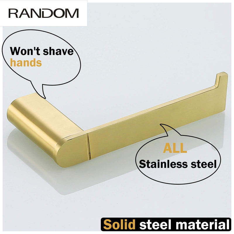 RANDOM Brushed Gold Toilet Paper Holder,Bathroom Hardware Accessories SUS 304 Stainless Steel Modern Tissue Paper Roll Holder Nordic Minimalism Contemporary Hotel Style Wall Mount. Round