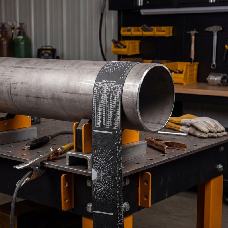 2 Pcs Pipe Wrap Around with Scale, 1"-16" Heat Resistant Layout Tape & Tangent Chart, Marking Tool for Welders & Pipefitters