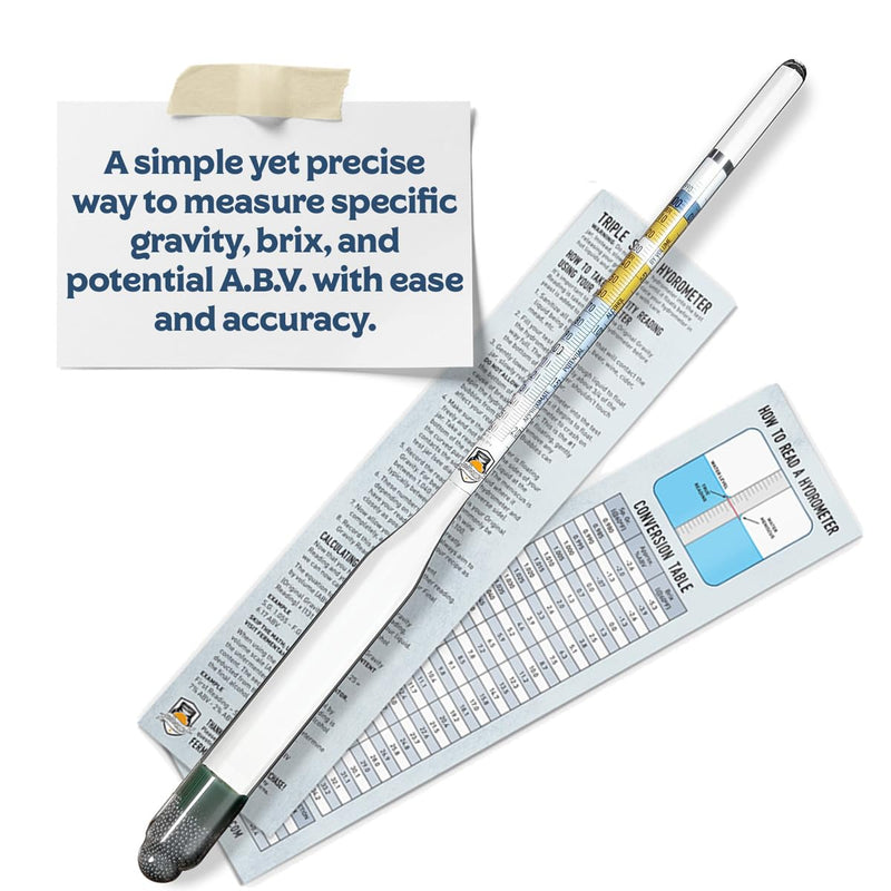 Fermentaholics Hydrometer | Monitor and Test Your Homebrew | Homebrewed Beer, Wine, Mead, Cider, and More | Easily Measure Specific Gravity