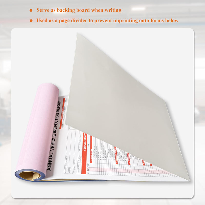 30 Pack Annual Vehicle Inspection Report Forms & 30-Pk Red Aluminum FMCSA Adhesive Labels/Stickers, 3-Ply Carbonless Inspection Sheet Book with Hardboard, DOT Compliant