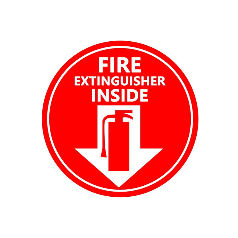 12 Pcs Fire Extinguisher Inside Signs Stickers,4 Inches Self Adhesive Decals Vehicle Safety Signage Safety Warning Stickers(Red)