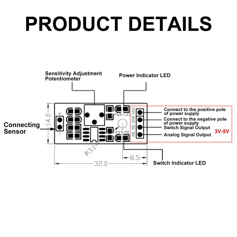 [Australia - AusPower] - Fielect Raindrops Module Raindrop Detection Sensor Humidity Rain Weather Sensitivity Monitoring for Arduino 