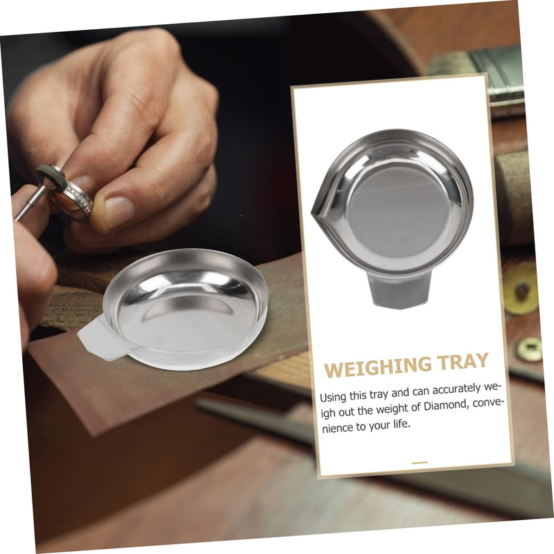 [Australia - AusPower] - Garneck 2 x Stainless Steel Weighing Bowls Mini Weighing Plates for Electronic Scales Durable and Practical for Kitchen and Food 
