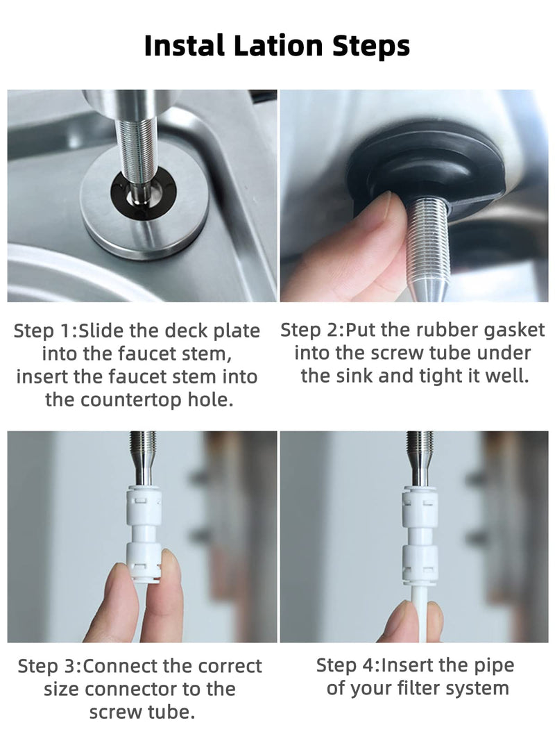 Drinking Water Faucet,Lead-Free Water Filter Faucet,Easy to Install Reverse Osmosis Faucets for Kitchen Bar Sink,Brushed Nickel SUS304 Stainless Steel