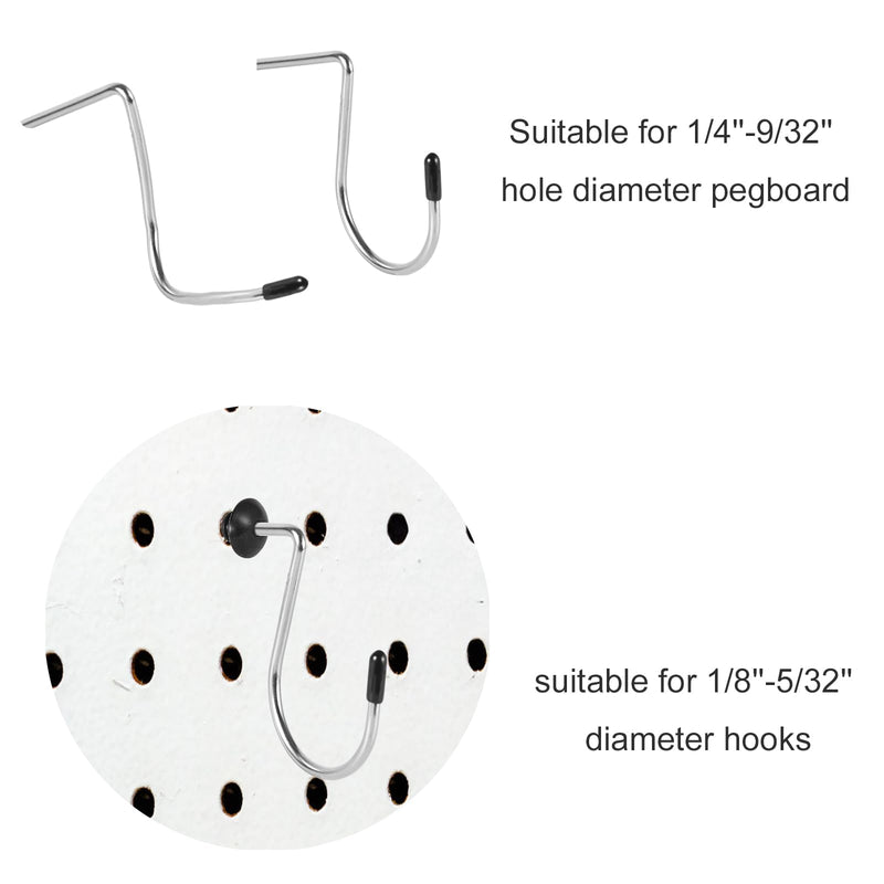 [Australia - AusPower] - 120pcs Pegboard Hook Locks, Peg Hook Stoppers Clips Fit for 1/4 Inch Peg Board Push Pin Tool Organizer Peg Locks Round Holes for Hanging Stopping Hooks from Falling Off (Black) 120 