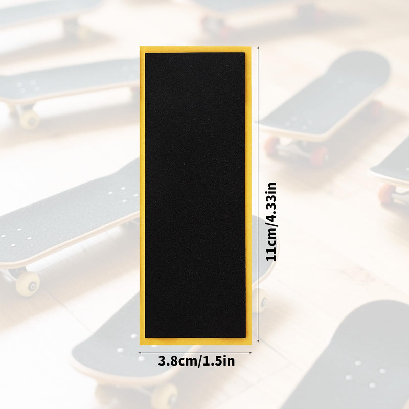 Penitue 30pcs PRO Fingerboard Grip Tape, 11x3.8cm/4.33x1.5in Foam Anti-Slip Sandpaper Skate Board Stickers with Strong Adhesive Backing for Finger Board Skateboard Games & Tricks (Black)
