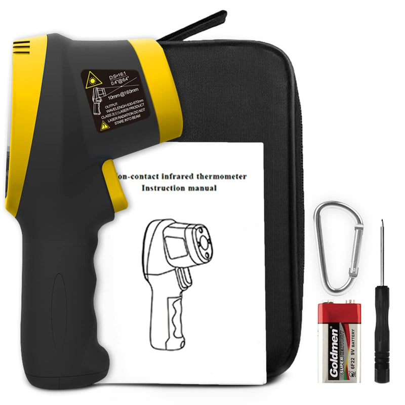 [Australia - AusPower] - Pyrometer, Industrial Laser Thermometer Gun-58℉~1472℉ High Temp Infrared Thermometer, Non-Contact Thermometer w/Humidity, Ambient Temperature & Dew Point, Temp Alarm【NOT for Human】 985E 