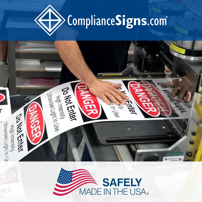 ComplianceSigns.com CAUTION Pinch Point Keep Hands Clear ANSI Label Decal, 5x3.5 inch 4-Pack Vinyl for Machinery, American Made Safety Signs for the Workplace