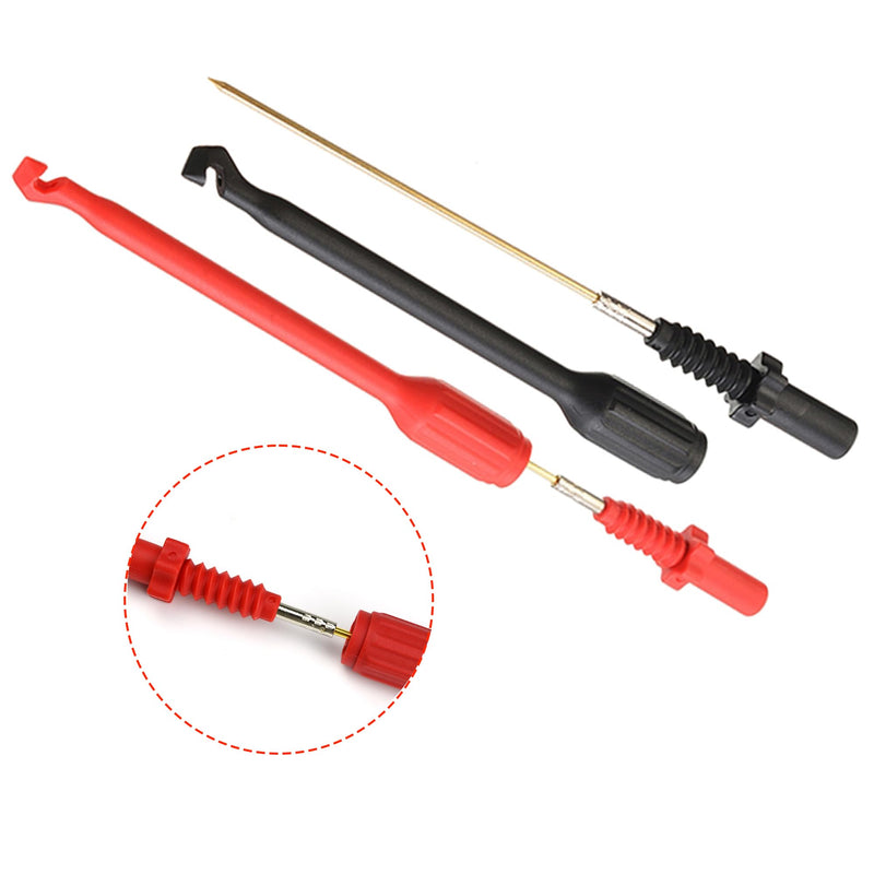 [Australia - AusPower] - ZIBOO ZB-T12 Automotive Wire Piercing Probe Wire Piercing Clip Puncture WireBack Probe Pins Red Black 190 * 16mm，Use for 4mm Banana Extended Test Cable … 