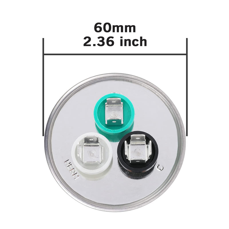 [Australia - AusPower] - VEXUNGA 45/5 uF 45+5 MFD 370V or 440V Dual Run Start Round A/C Capacitor 45 5 uF 370 440 Volt VAC CBB65B Air Conditioner Capacitors for AC Unit Fan Motor Start or Heat Pump or Condenser Straight Cool [V03] 45+5 uF Round 