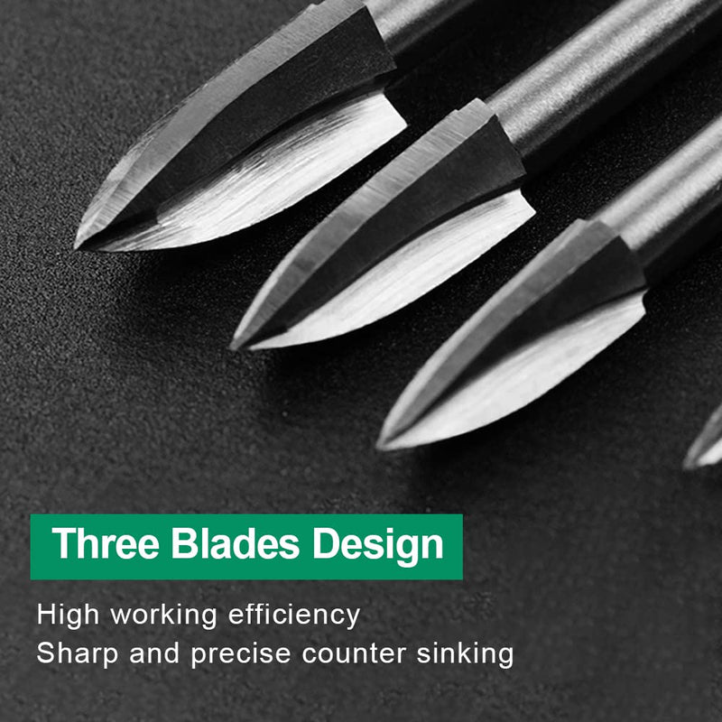 [Australia - AusPower] - Wood Carving Tool, 5 Pieces HSS Engraving Tool, Wood Cutter Set for Dremel Rotary Tools Accessories with 3 mm Shank for Wood Carving, Drilling 