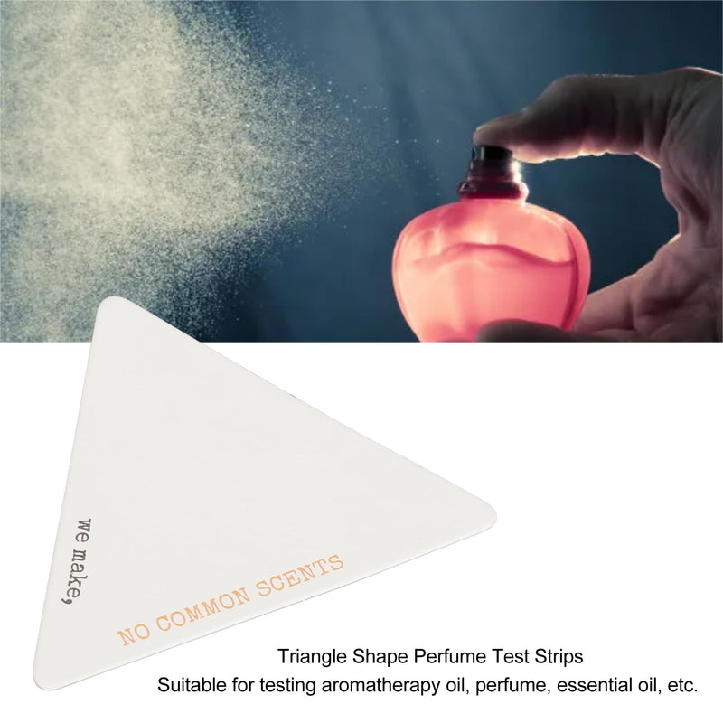 [Australia - AusPower] - 100pcs Perfume Test Strips Disposable Perfume Paper Strips Triangle Shape Perfume Test Strips Evaluation Fragrance Blotter Strips for Essential Oils Aromatherapy 55 X 50mm 