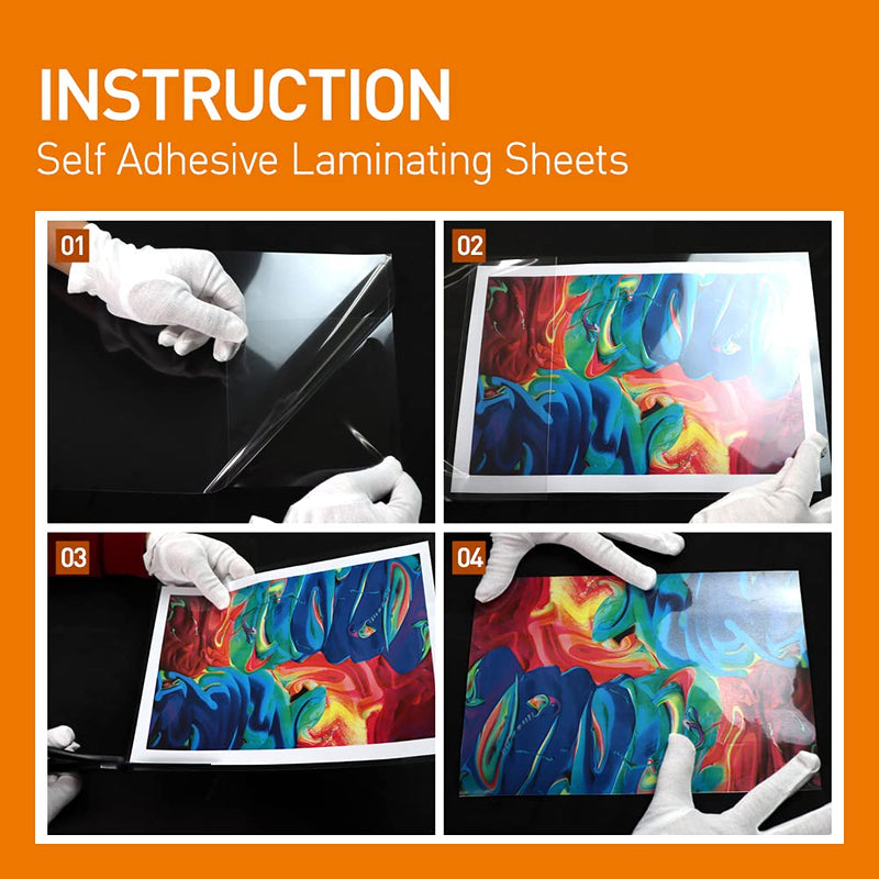 [Australia - AusPower] - [VIOLETTO] 20 Sheets - Self Adhesive Laminating Sheets for Ultimate Protection. No Machines Needed, 4 Mil Thickness, 8.5 x 11 Inches. Effortless, Durable & Perfect for Documents & Photos. 