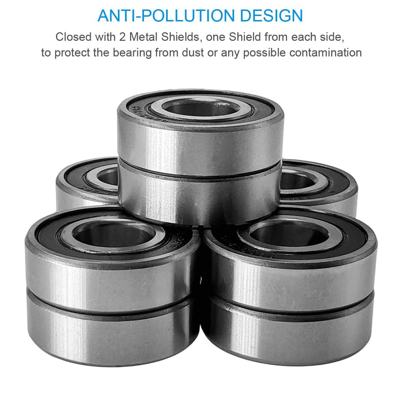 [Australia - AusPower] - 10 Pack 6203-2RS Double Rubber Seal Deep Groove Ball Bearings 17x40x12mm, Pre-Iubricated for High RPM,Stable Performance and Cost Effective Bearings. 6203-RS 