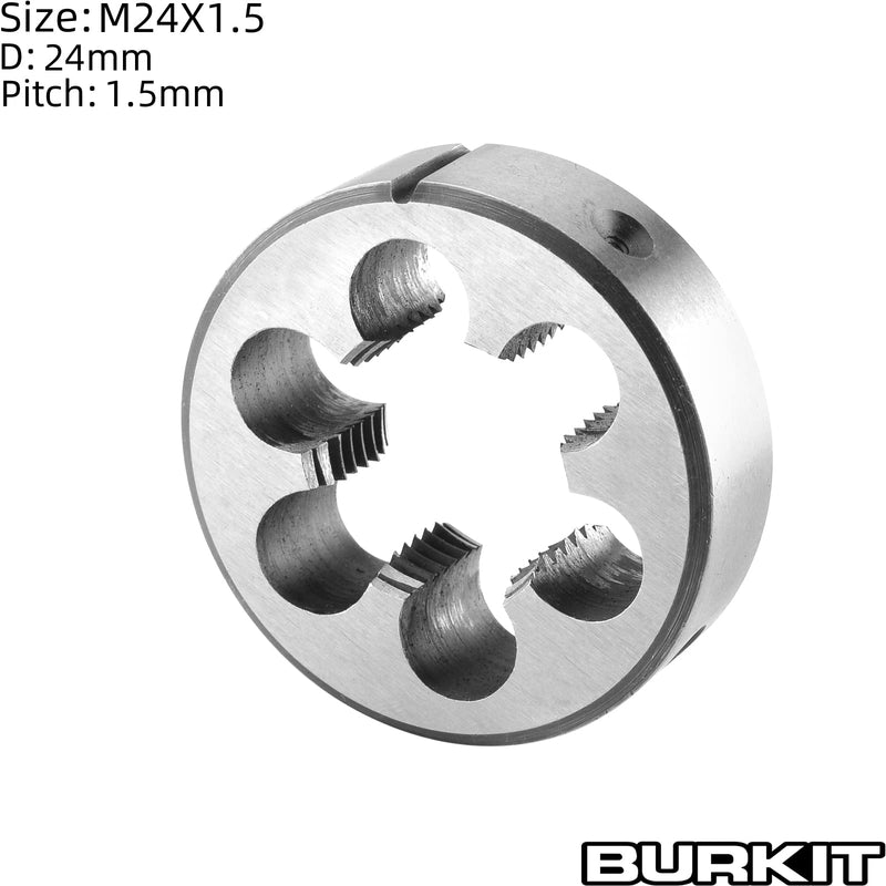 [Australia - AusPower] - Burkit Metric M24 X 1.5 Round Threading Die, M24 x 1.5 Machine Thread Die Right Hand M24x1.5 