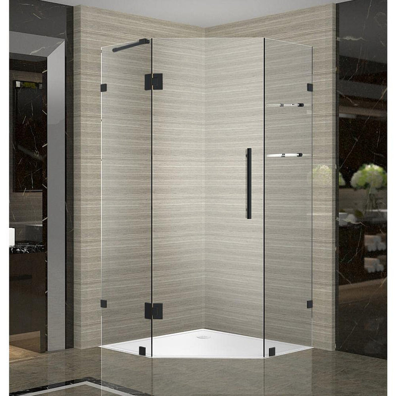 Matte Black Stainless Steel Wall-to-Glass Support Bar Support Arm for 1/4" 5/16" 3/8", or 6mm 8mm 10mm Glass for Fixed Frameless Shower Glass Panel (40cm) 40cm