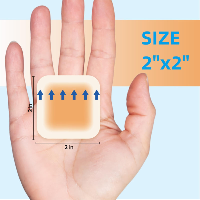 [Australia - AusPower] - Dr. Med Hydrocolloid Wound Dressing 2"x2"-10 Pack/Box, Waterproof Adhesive Bordered Bandage, for Light Exudate, Abrasions, Pressure Ulcer, Bed Sore, Superficial Wound Care 