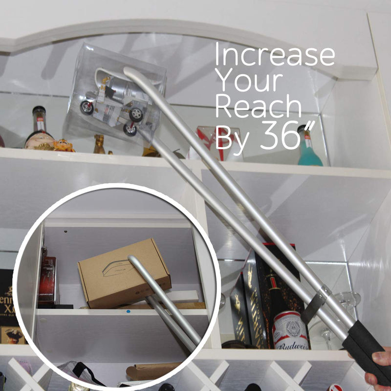 [Australia - AusPower] - 36" Long Trash & Garbage Picker Grabber, Lightweight Aluminium & Rustproof, Litter Pick Up Stick, Trash Tong, Reaching Assist Tool, Reacher Tool for Elderly, Garden Nabber Plogging (Black) Black 