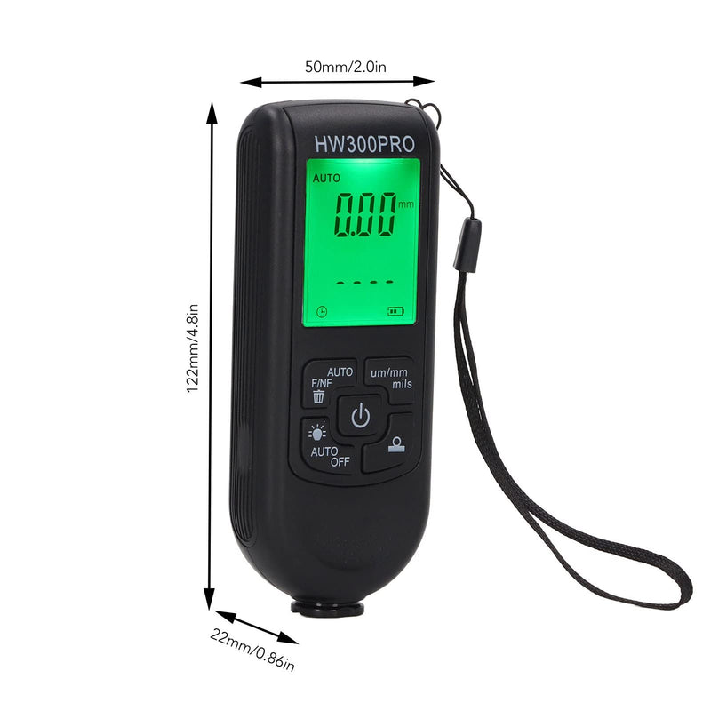 [Australia - AusPower] - Digital Coating Thickness Gauge, Ultra High Precision Probe, Lackmil Thickness Gauge for Measuring Paint Thickness in the Automotive Industry black 