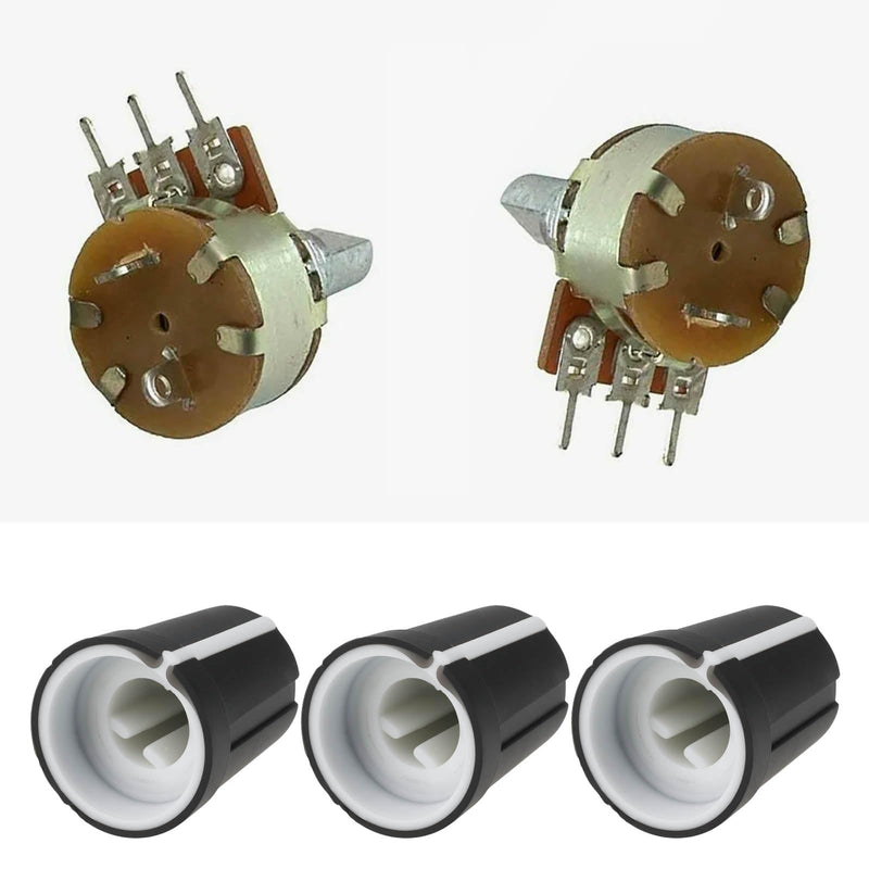 Create idea 20pcs 6mm x 14mm Rubber D Shape Control Knob Caps for Mixer Potentiometer