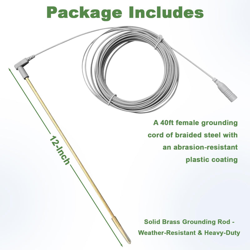 [Australia - AusPower] - Grounding Mat Copper Grounding Rod Kit, Includes 40ft &15ft Grounding Cord for Better Sleep Wellness Balance 
