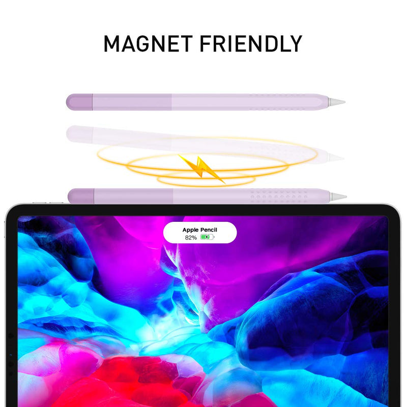 [Australia - AusPower] - Delidigi Pencil Case Compatible with Apple Pencil 2nd Generation Case, Gradient Color Case Sleeve Silicone Cover Accessories for Apple Pencil 2nd Gen Lavender 
