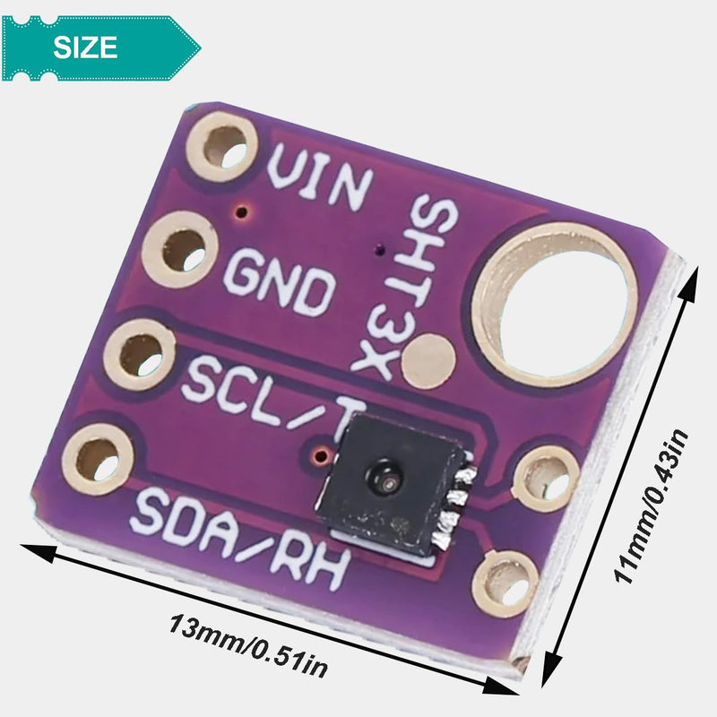 [Australia - AusPower] - Temperature and Humidity Sensor Module SHT31 SHT31-D IIC I2C Interface Digital Output 3.3V 5V with Male and Female Cables for Arduino 
