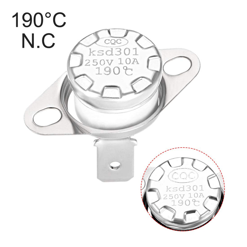 [Australia - AusPower] - sourcing map KSD301 Thermostat 190°C/374°F 10A Normally Closed N.C. Adjusting Temperature Switch with Snap Panel 