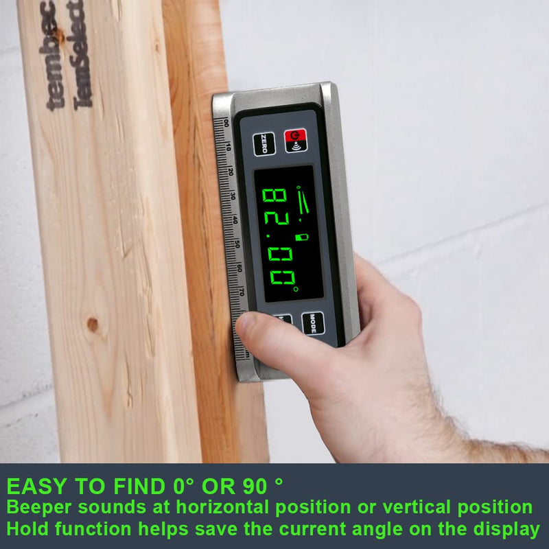 [Australia - AusPower] - Angle Gauge eOUTIL Digital Protractor Inclinometer Angle Finder with V-Groove Magnetic Base, Precision Bevel for Automobile Woodworking Building Drilling Machinery Masonry 