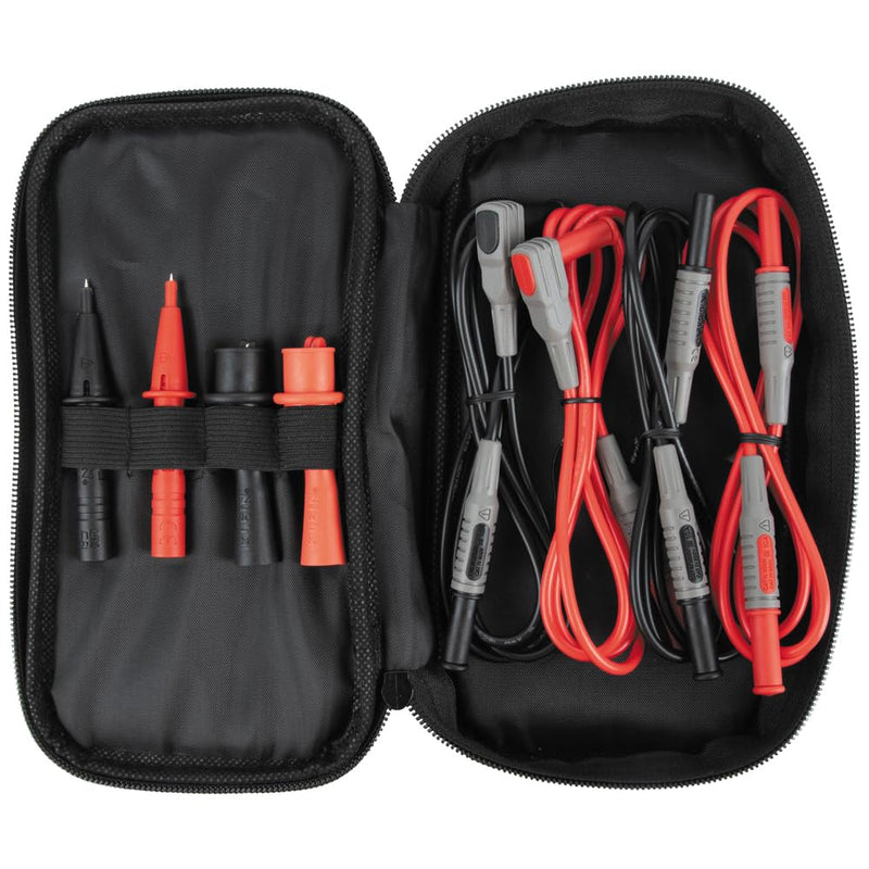 [Australia - AusPower] - Klein Tools 69483 Meter Test Leads Accessory Kit with (2) Right-Angle Leads, (2) Lead Extenders, (2) Lead Heads, (2) Alligator Clips, and Case 