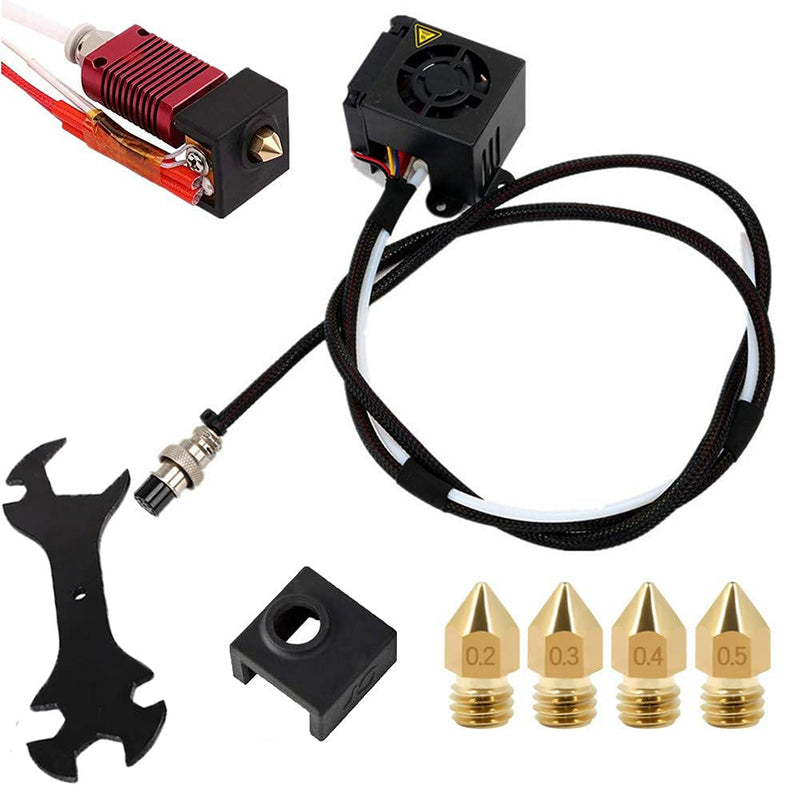 [Australia - AusPower] - CR-10S 3D Printers Original Replacement Parts/Accessories Full Assemble MK8 Extruder Hot End Kits (with Nozzle 0.4mm /0.2mm /0.3mm /0.5mm) fit for Creality 3D Printing Printer CR-10 CR-10S S4 S5 