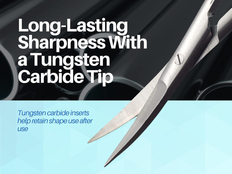 [Australia - AusPower] - Scissors surgical 5.5 inches CURVED Gold Plated handle tungsten carbide inserts extra sharp and durable ARTMAN BRAND 