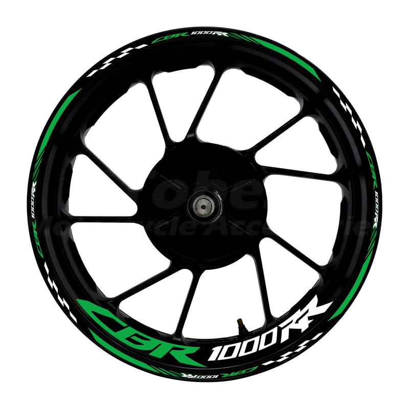 CBR 17 inch Wheel Rim Stickers Decals Tape Compatible with CBR1000RR 2004-2025 Motorcycle Reflective Rim Tapes Sticker Stripe(Green) Green