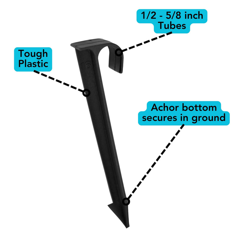[Australia - AusPower] - 1/2-Inch Irrigation Tubing Hold-Down Anchor Stakes, 1 x 6-Inch, 32-Pack for Garden Ground Securing Hoses 