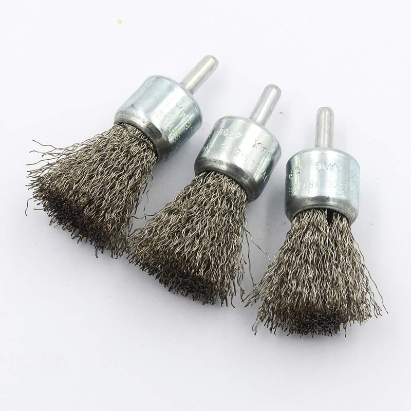 5 Packs 1 inch (25mm) Stainless Steel Wire Knot End Cup Brush with 1/4 inch Round Shank for Drill Not for Die Grinder 1.0" 5packs