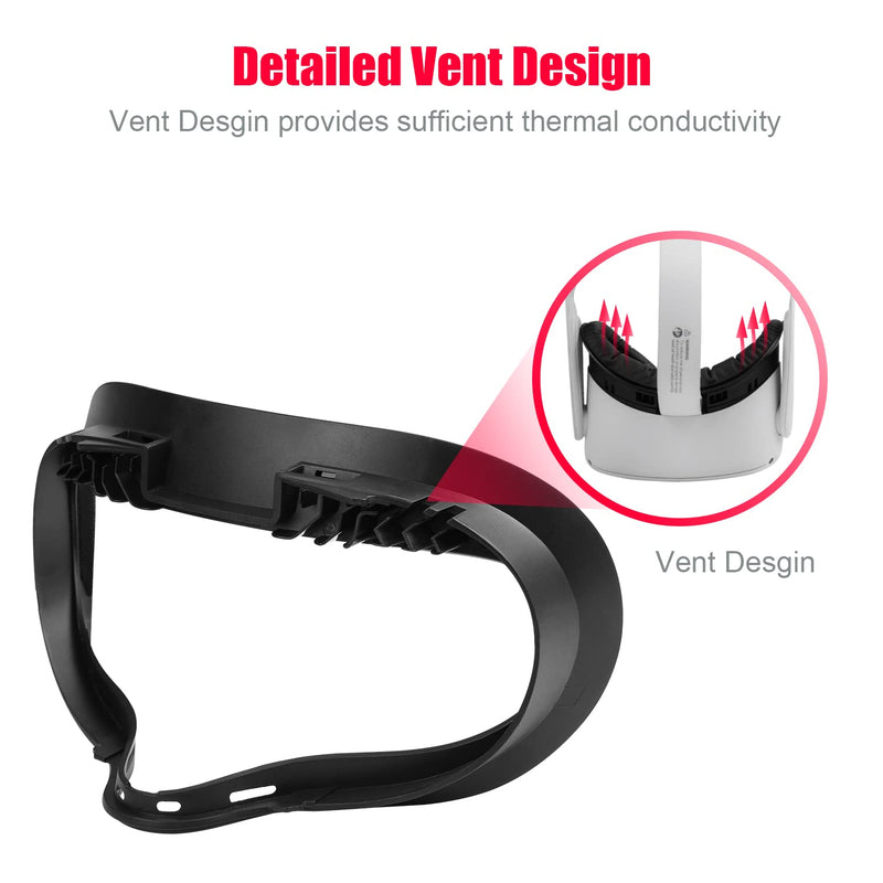 [Australia - AusPower] - VR Facial Interface and Foam Replacement Set for Oculus Meta Quest 2 | Removable Facial Interface Frame & Foam Face Covers Replacement & Anti-Leakage Nose Pad & Lens Cover Set1 1Pad 