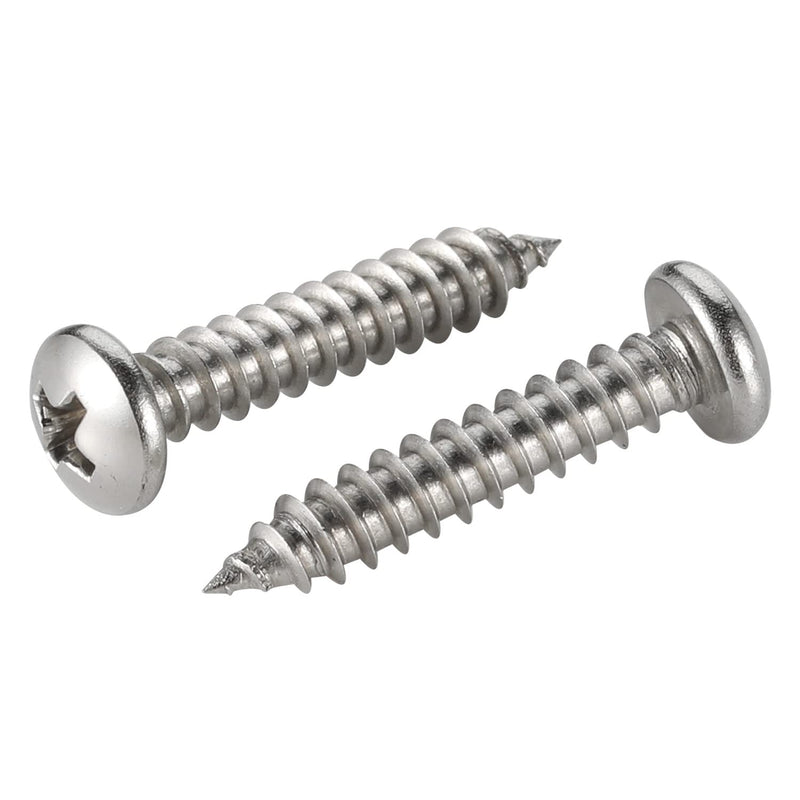 [Australia - AusPower] - #10 x 1" Pan Head Self Tapping Screw, Pan Head Sheet Metal Screws Wood Screws, Stainless Steel 304 (18-8), 100 Pack #10 x 1" 