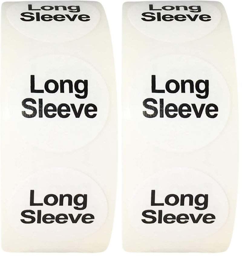 White Circle Long Sleeve Clothing Size Stickers for Retail Apparel 0.75 Inch 500 Total Adhesive Labels (Pack of 2) 3/4" Circle (Pack of 2)