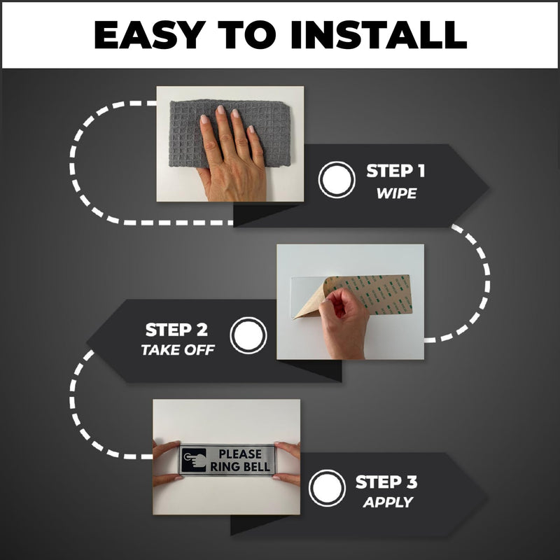 Adhesive 3rd Floor Sign - 3 x 9 inch - Aluminum Floor Level Signage - Third Floor Sign - 3M Self-Adhesive - Building Wayfinding Sign - (3rd Floor)