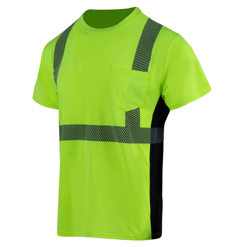FONIRRA Hi Vis T Shirt Cooling Quick Dry Class 2 Safety Reflective High Visibility Short Sleeves Work Shirt for Men