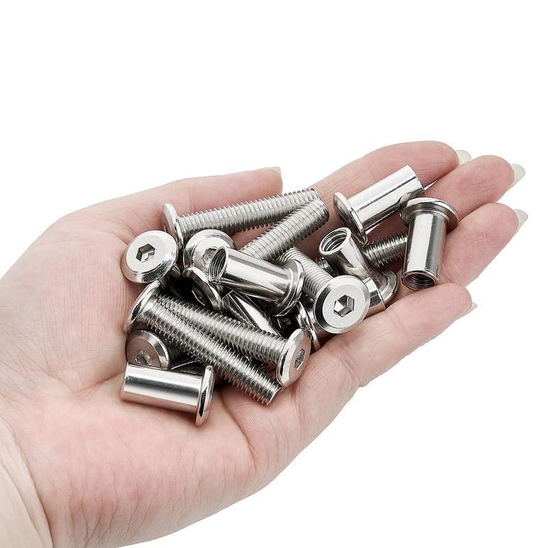 [Australia - AusPower] - 100 PCS Silver M8x40mm Binding Screws - Perfect for Outdoor Furniture Set Repairs, Heavy-Duty Bookshelf Makeovers & Playground Equipment Fixes 100 