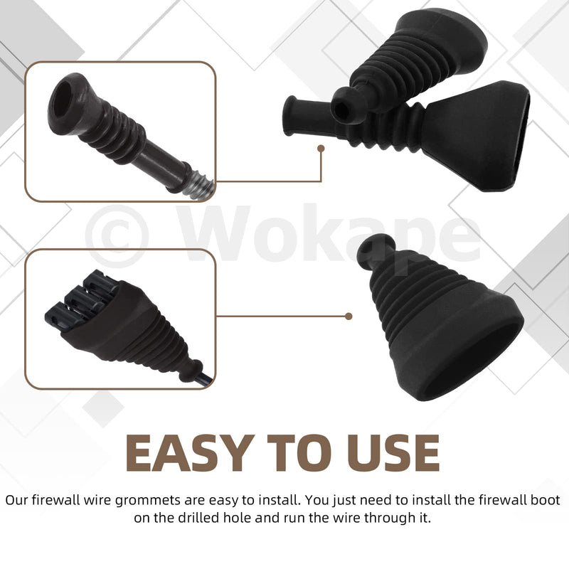 20Pcs Universal Firewall Boot Assortment Kit for Most Vehicle Accessories Wire Boot, 6 Sizes Firewall Rubber Grommets Automotive Universal Connector Wire